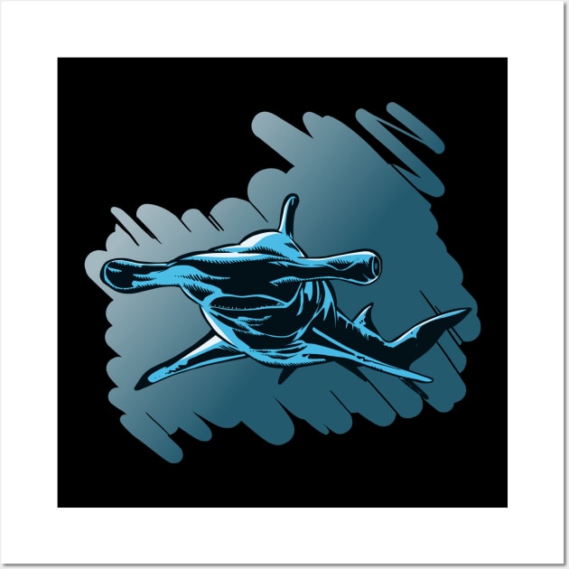 Hammerhead shark scary Wall Art by TomiAx